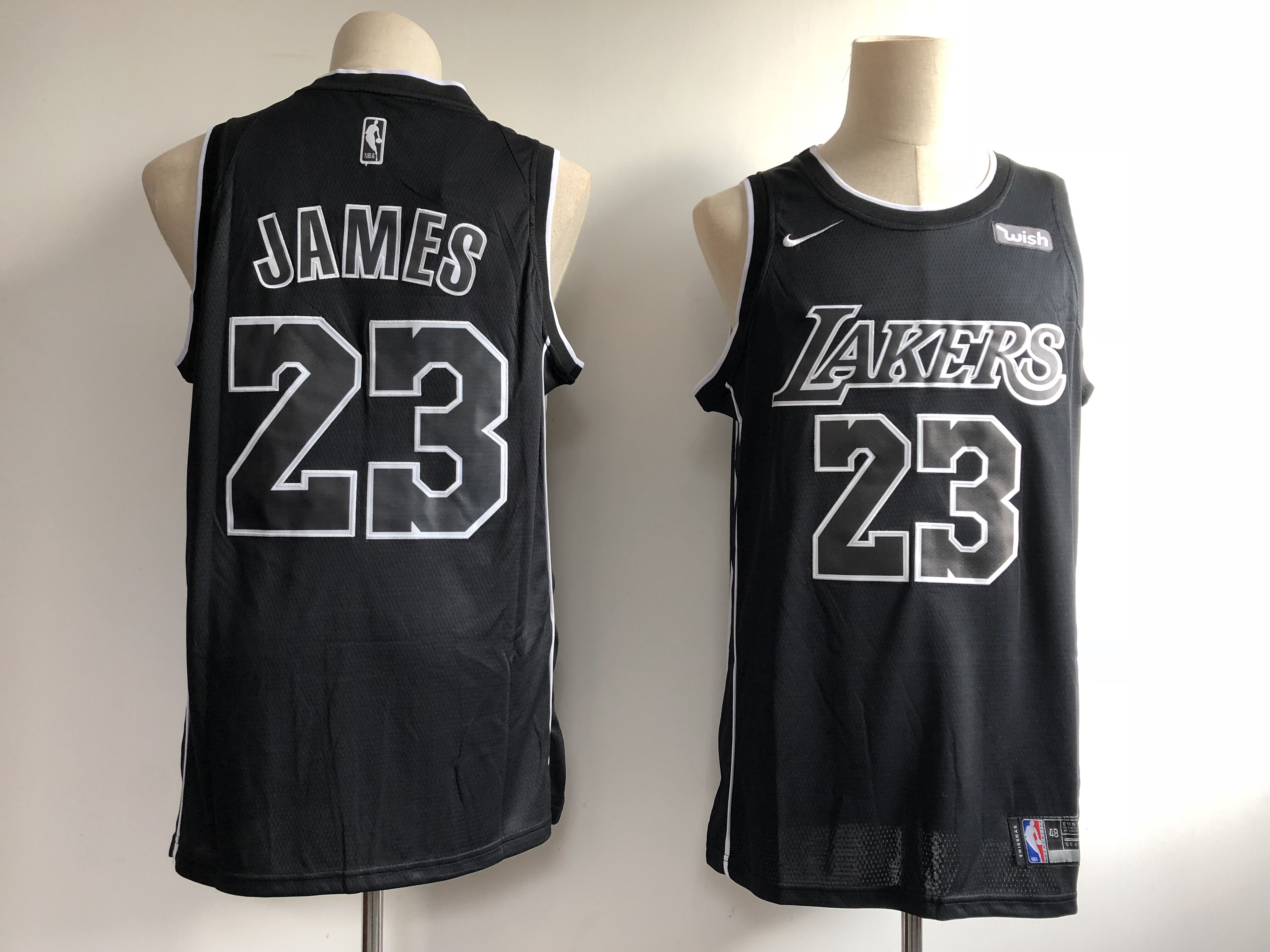 Men Los Angeles Lakers 23 James Black Nike NBA Jerseys